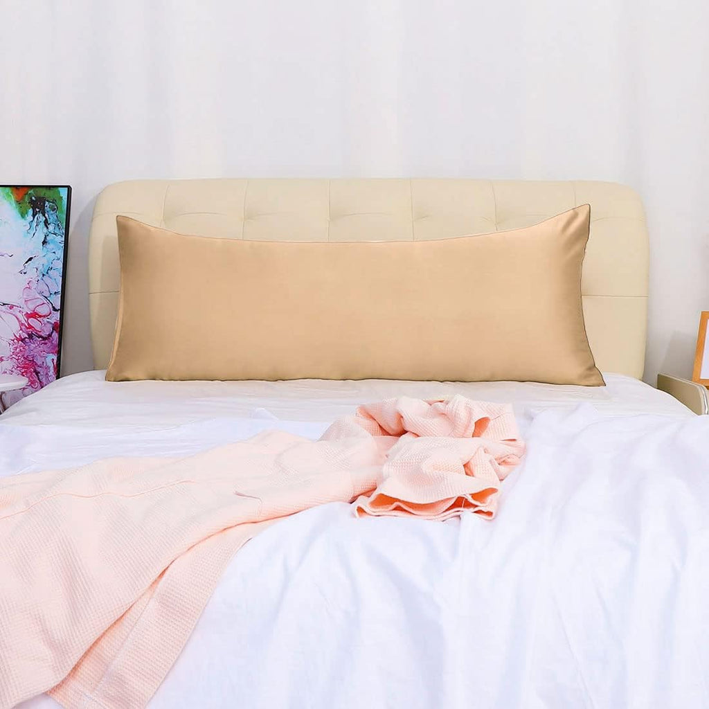 uxcell Body Pillow Cover, 20x72 Inch Gold Silky Satin Body Pillowcases for Hair and Skin, Soft Cooling Smooth Pillow Case with Envelope…
