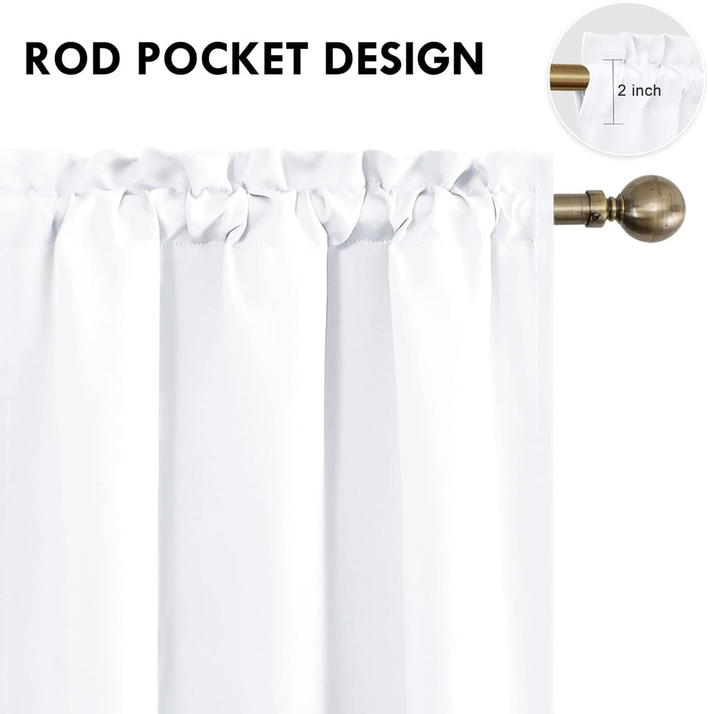 DWCN White Curtains for Living Room Thermal Insulated, 50% Light Blocking Curtains for Bedroom, Dining Room Window, W 38x L 84 Inch, Set…