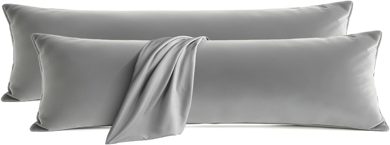 QJFabricCO Q&J Fabric Co. Body Pillow Pillowcase Set of 2, Brushed Microfiber 20x54 Pillow Cases, Soft, Wrinkle-Free, Fade-Resistant, Pillow…