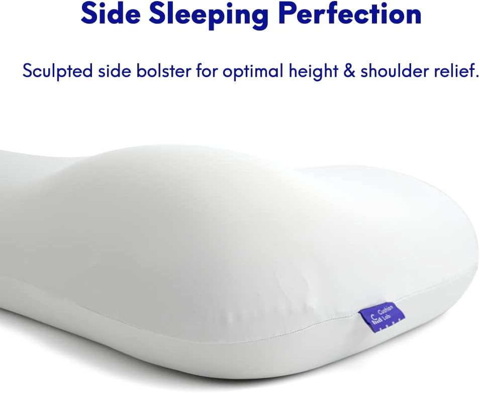 Cushionlab C CUSHION LAB Deep Sleep Pillow, Patented Ergonomic Contour Design for Side & Back Sleepers, Orthopedic Cervical Shape Gently Cr…