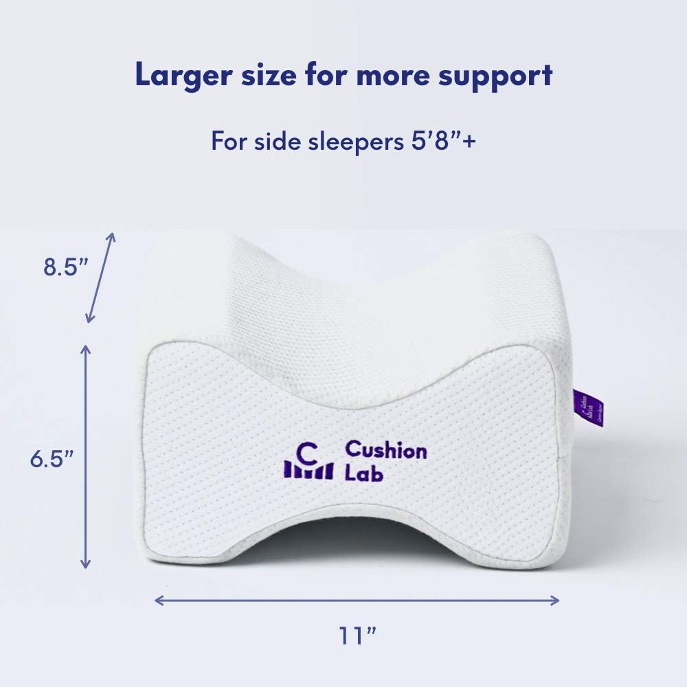 Cushionlab C CUSHION LAB Extra Support Orthopedic Knee Pillow for Side Sleepers - thy Alignment Leg Pillow for Sleeping - Hip, Pregnanc…