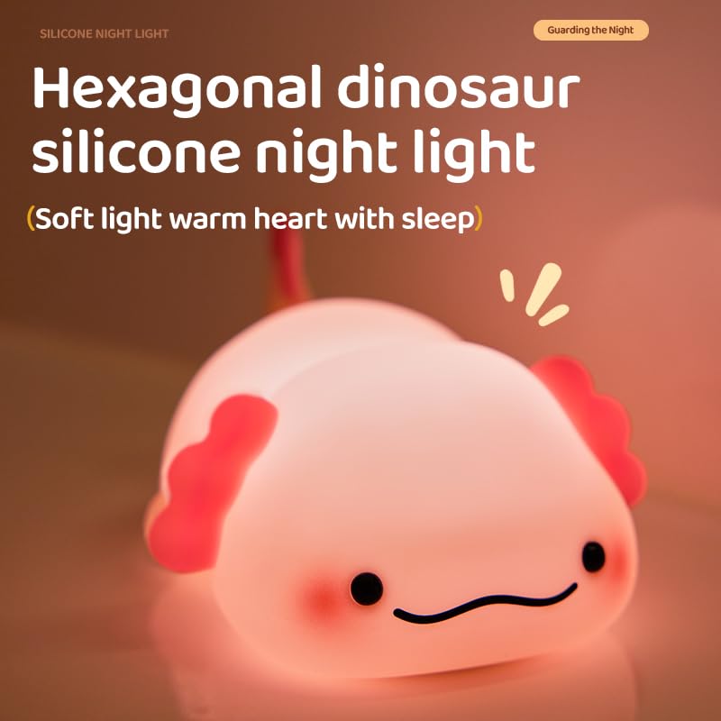 Atsuinightlight ATSUI Axolotl Night Light, LED Squishy Novelty Animal Lamp, Food Grade Silicone, 3 Level Dimmable, Breastfeeding Nursery Ni…