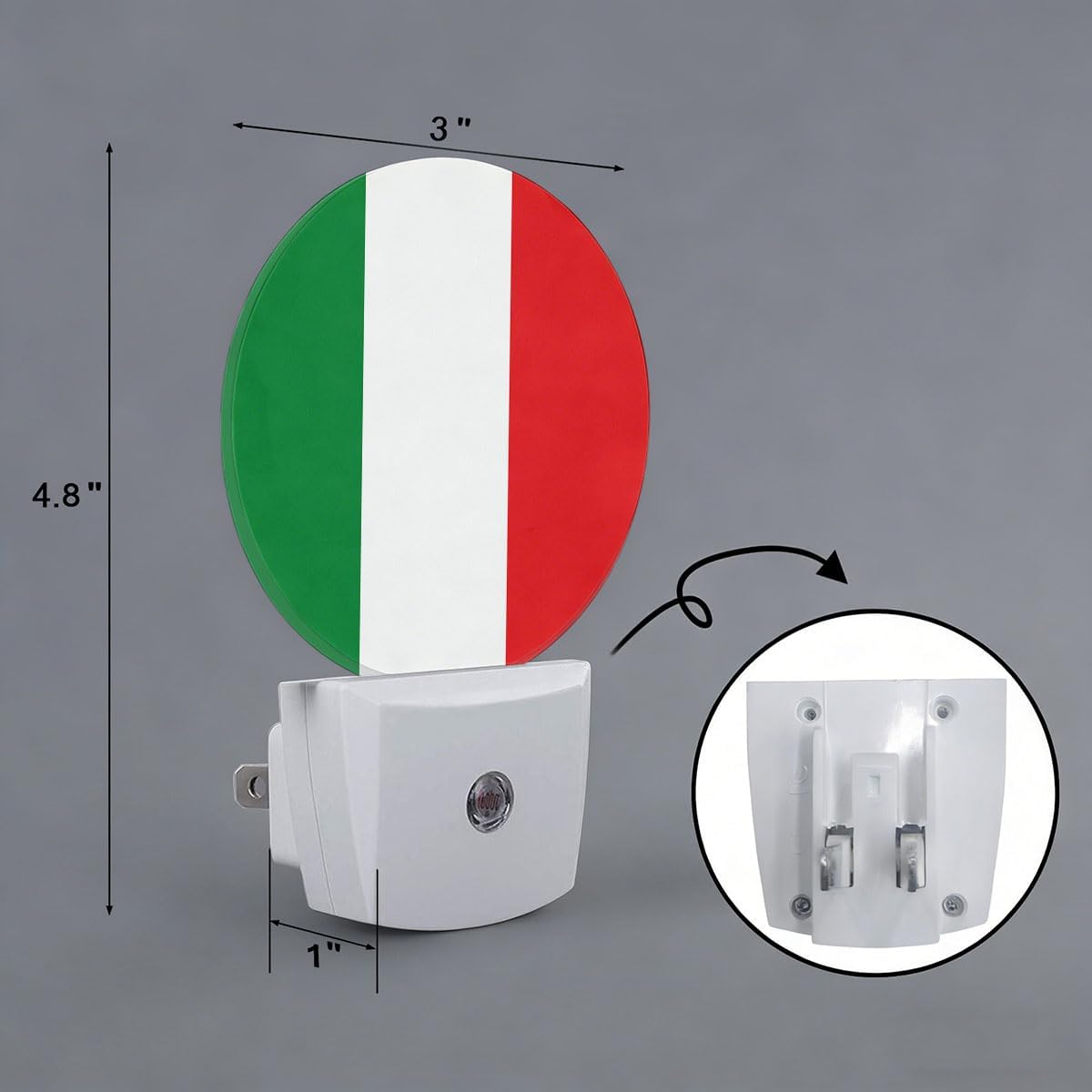 Italy Flag Night Light Auto Sensor Led Dusk to Dawn Lamp Home Decor for Men Women