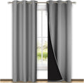 Nicetown Silver Grey Full Shade Curtain Panels, Pair of Thermal Insulated & Energy Efficiency Blackout Curtains for Living Room Windows, Li…