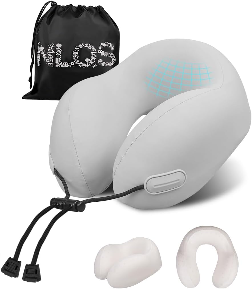 Nlqs Travel Neck Pillow for Airplanes, Natural Latex Neck Pillow, Comfortable Body Positioner, Supports Head and Neck, Travel Essentials fo…