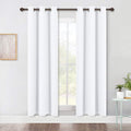 NICETOWN 50% Blackout White Curtain Set - Modern Design Solid Grommet Draperies/Drapes for Living Room, Window Dressing for Patio Door (2…