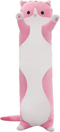 Shinuoer Cute Cat Plush Long Body Pillow – Soft Cartoon Stuffed Animal Doll, Kawaii Cat Plushie Cuddle Toy for Kids, Girls & Girlfriend (Pi…