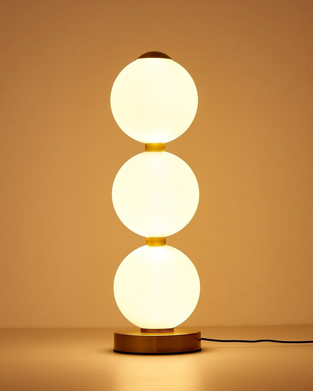 LED Table Lamp, 3 Color Temperature & Stepless Dimmable Modern 3-Ball Acrylic Plug-in Decorative Desk Nightstand Lamp, Bedside Light with…