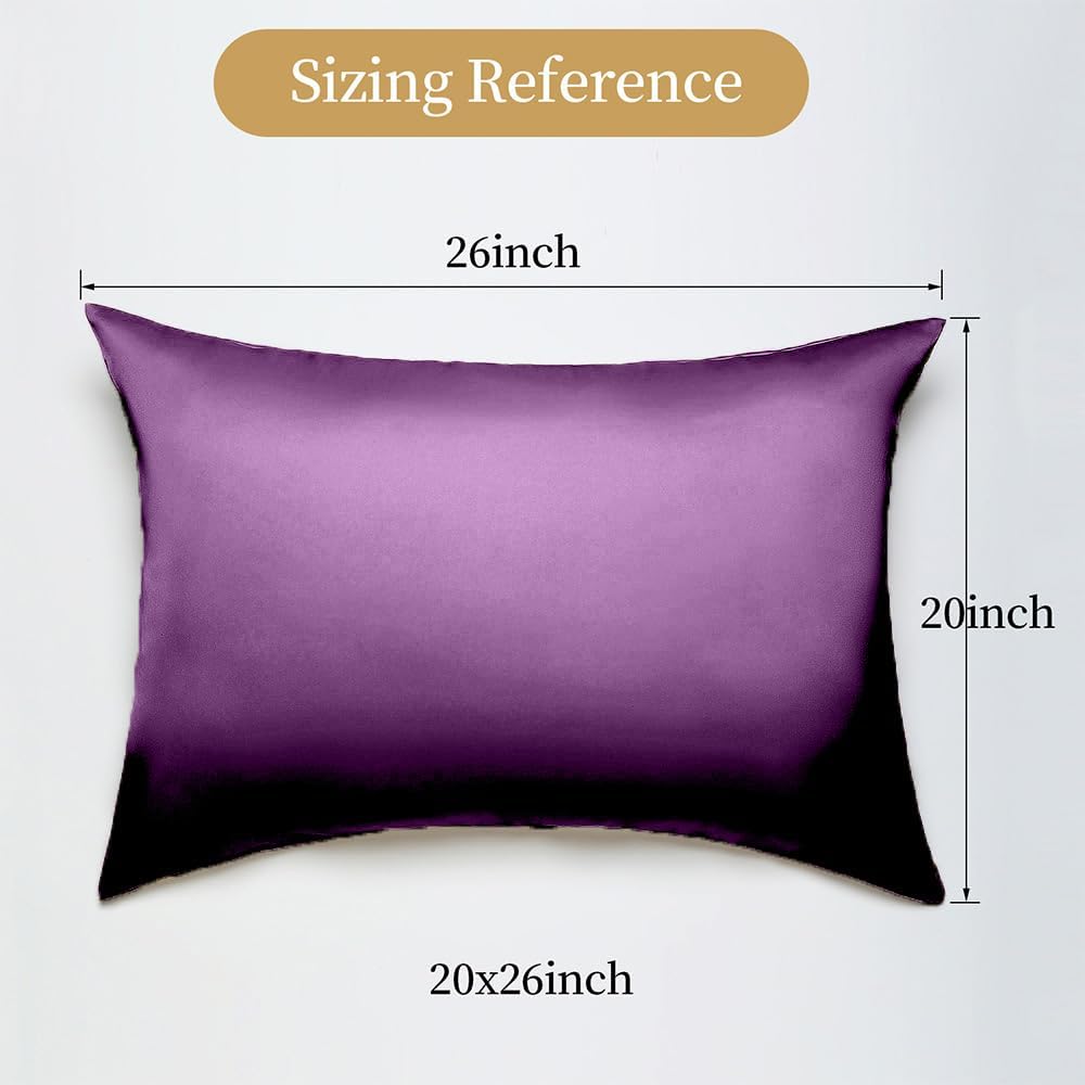 Mulberry Silk Pillowcase for Hair and Skin Standard Size 20"X 26" with Hidden Zipper, Softer Than Silk Pillow Cases Smooth Cooling Pillow…