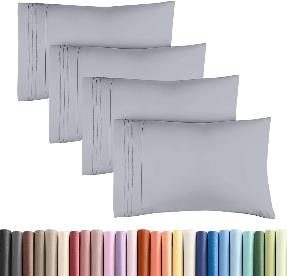 King Standard Pillow Cases Set of 4 - Soft Hotel Quality Pillowcase Covers - Comfy Bedding for Women, Men, Kids & Teens - Machine…