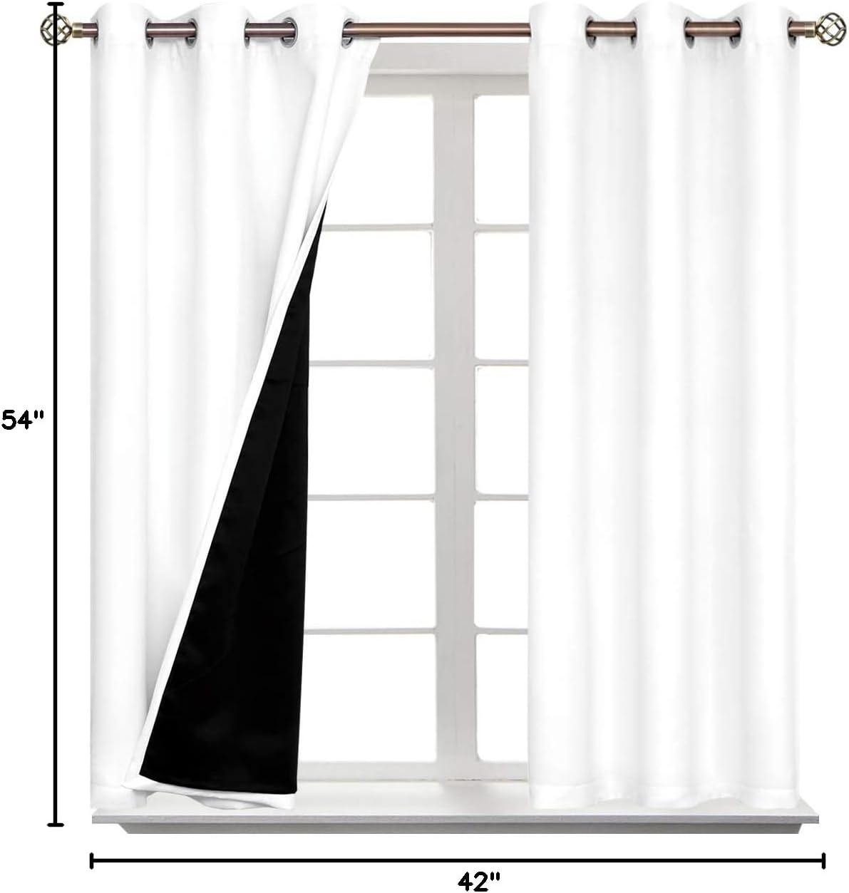 BGment Short 100% Blackout Curtains for Bedroom, Thermal Insulated Energy Efficiency Noise Reducing Grommet Curtains 54 Inch Length with Li…