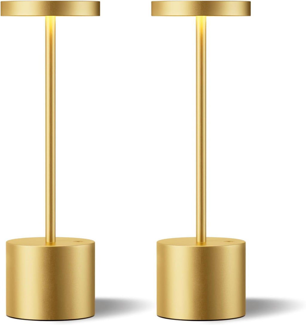 Kakanuo Gold Cordless Lamp Set, Rechargeable Lamps, 3 Color Temperature, LED Outdoor Wireless Lamp, Battery Operated Lamps, Stepless…