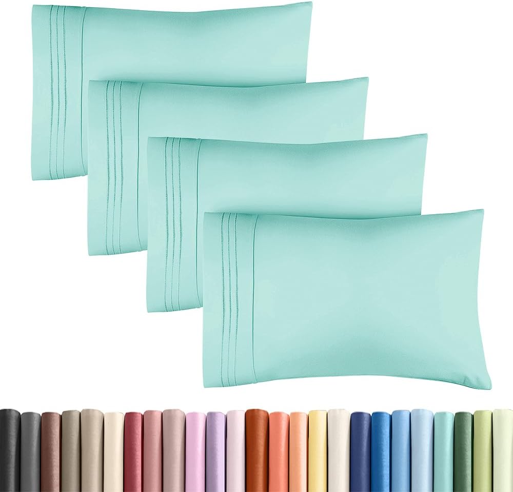 King Standard Pillow Cases Set of 4 - Soft Hotel Quality Pillowcase Covers - Comfy Bedding for Women, Men, Kids & Teens - Machine…