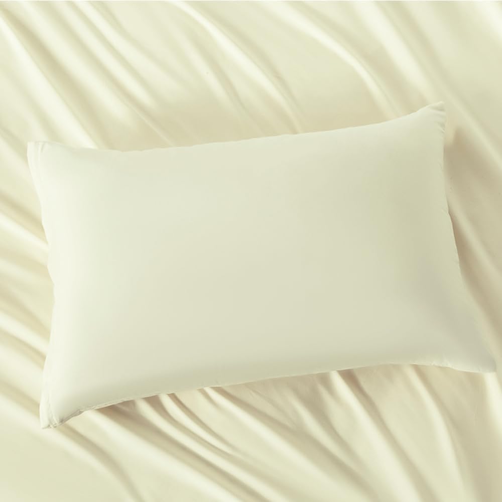 NookZuzu 2 Pack Microfiber Zipper Pillowcases, Soft Comfortable Not Shrink Beige Pillow Case, Standard Pillow Cases Set of 2 (20x26 Inches)…
