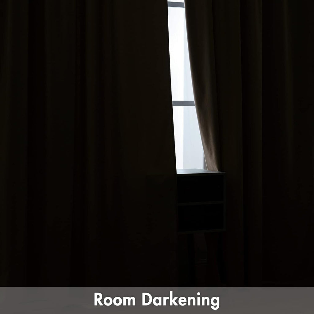 MIULEE Camel Beige Velvet Curtains Thermal Insulated Blackout Curtain Drapes for Bedroom Living Room Darkening 108 Inches Long Curtains…