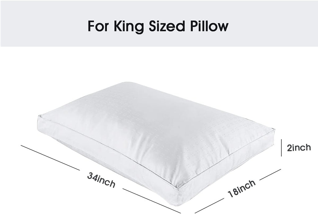 STONECREST Gusseted Pillow Protector - 1 PC, Zipper Premium Pillow Encasement Covers(400tc Dot Jacquard, King)