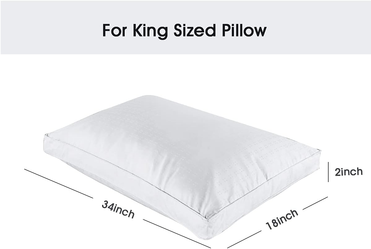 STONECREST Gusseted Pillow Protector - 1 PC, Zipper Premium Pillow Encasement Covers(400tc Dot Jacquard, King)
