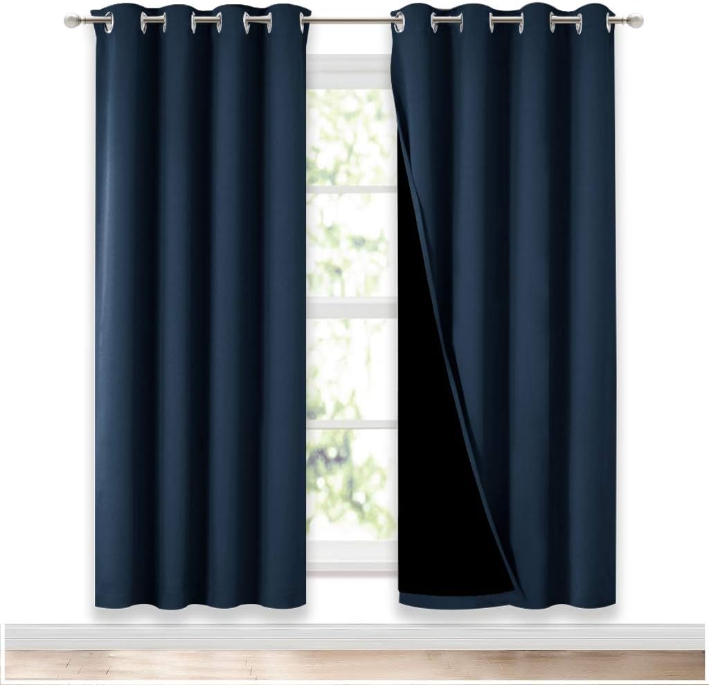 Nicetown Full Shade Curtain Panels, Pair of Energy Smart & Noise Blocking Out Blackout Drapes for Apartment Window, Thermal Insulated Guest…
