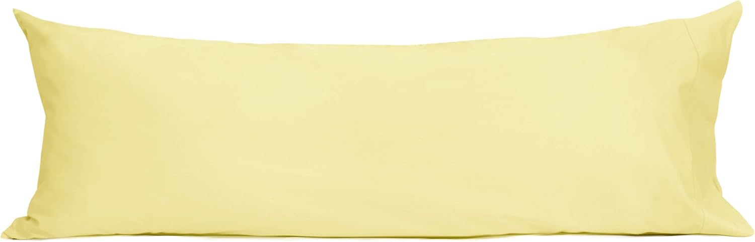 Sunflower Body Pillowcase 100% Cotton Long Pillow Cover/Case Envelope Closure 1 Pack, 20×54 inches Honeyed Straw, Soft and Breathable