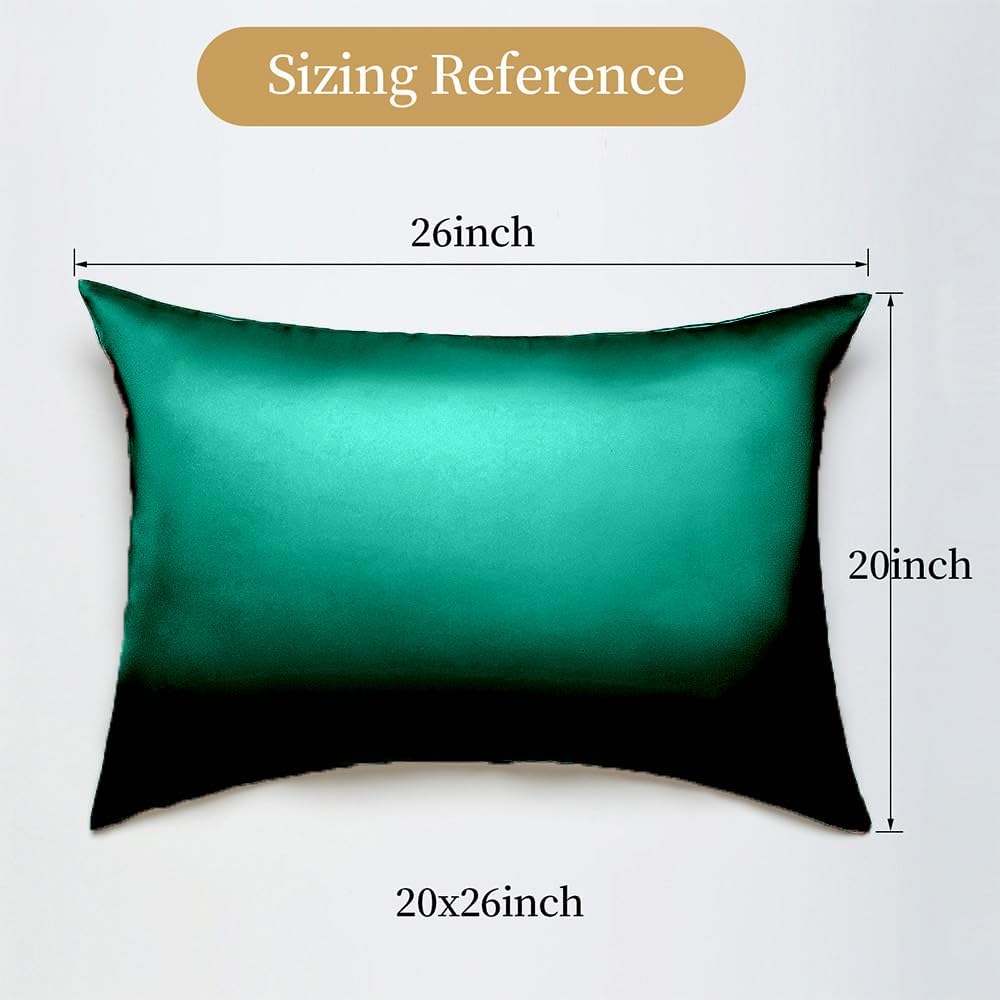 Mulberry Silk Pillowcase for Hair and Skin Standard Size, Silk Pillowcase 20"X 26" with Hidden Soft Breathable Smooth Cooling Pillow…