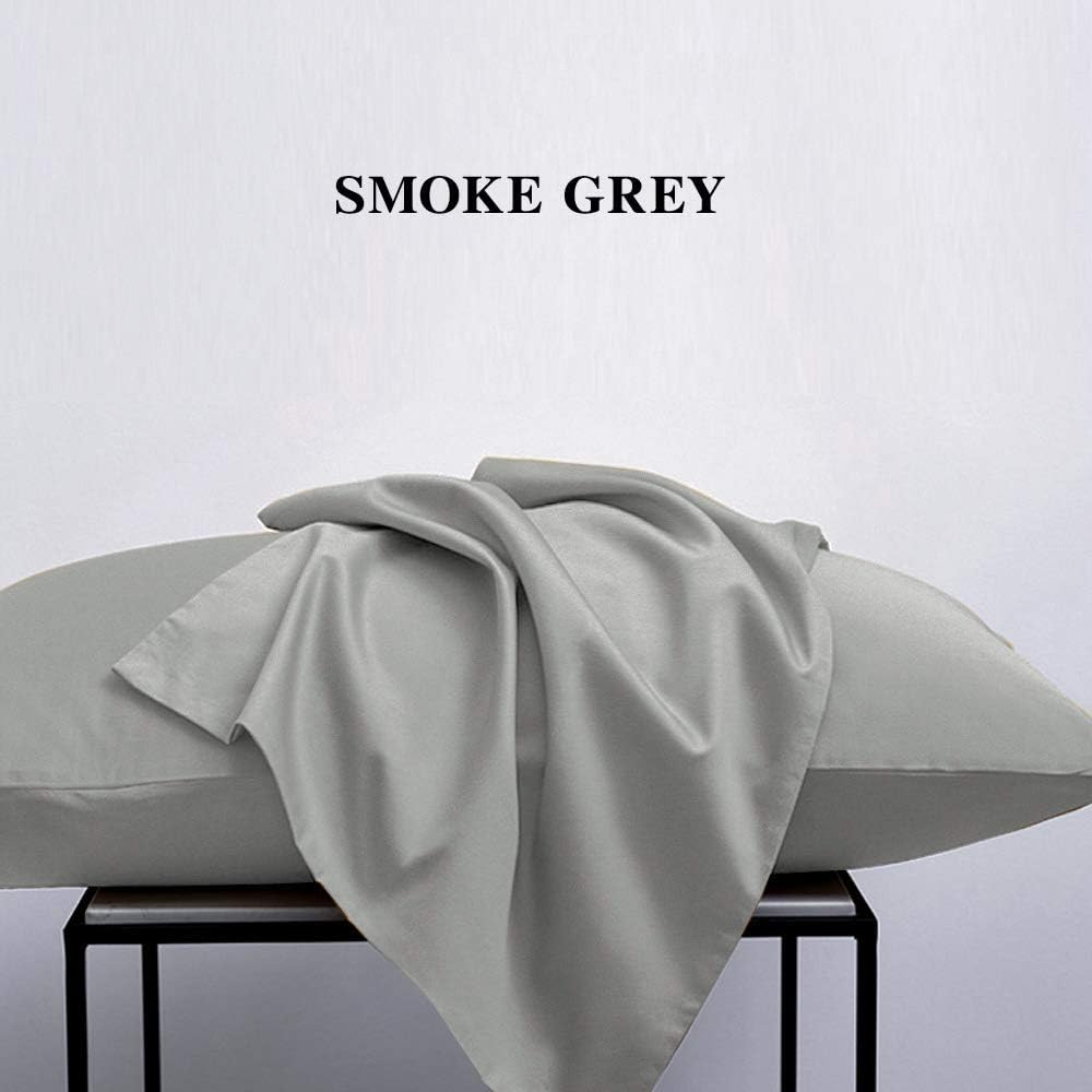 Ntbay Queen Pillowcase Set - 4 Pack Brushed Microfiber 20x30 Pillowcases - Soft, Wrinkle-Free, Fade-Resistant, Stain-Resistant, Smoke Grey…
