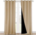 Nicetown Thermal Insulated 100% Blackout Curtains, Noise Reducing Performance Drapes with Black Lining, Full Light Blocking Drapery Panels…