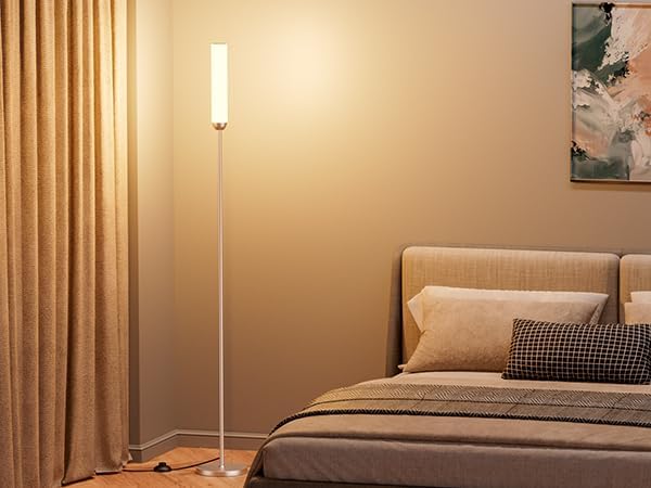 Ambimall LED Floor Lamp with Remote Control, 65" Standing lamp with Stepless Adjustable 3000K-6500K Colors & 30-100% Brightness, Foot…