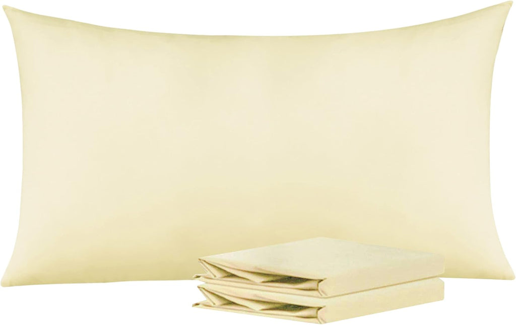 Ntbay King Pillowcase Set - 2 Pack Brushed Microfiber 20x40 Pillowcases - Soft, Wrinkle-Free, Fade-Resistant, Stain-Resistant, Ivory Pillow…
