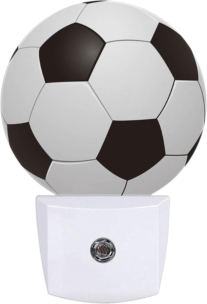 Football Plug in Night Light Auto Light Round Lamps Energy Saving Gift for Women Men Friends