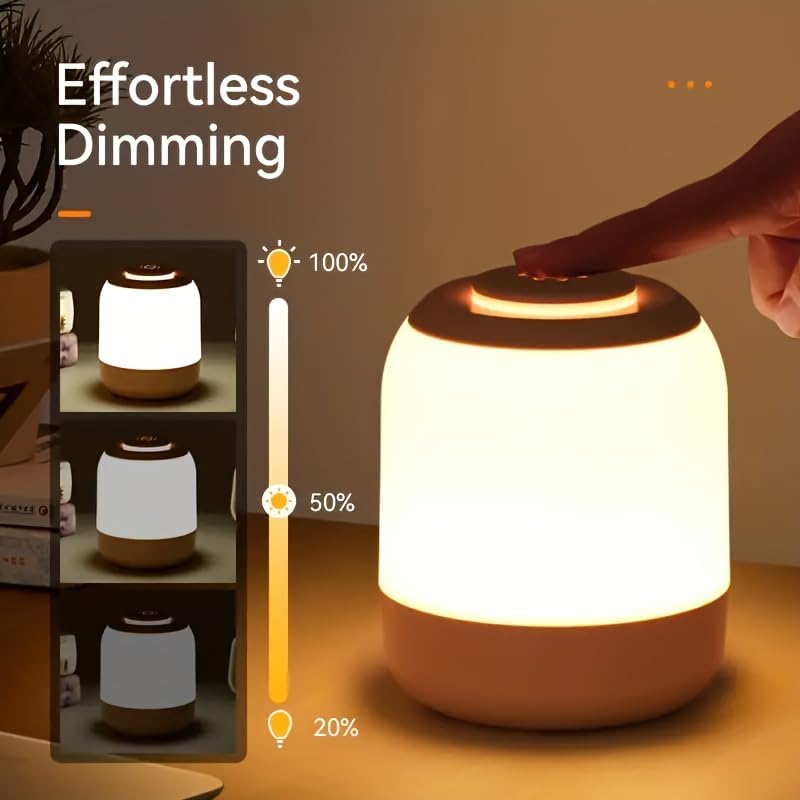 Touch Control Night Light, 3 Brightness Adjustable LED Bedside Lamp, Portable Table Lamp, Best Gift for Men Women Teens Kids Children…