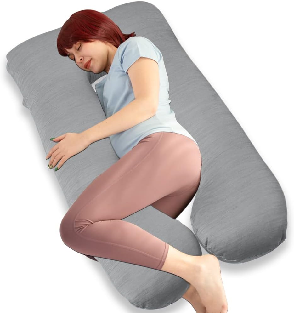 Moonpine MOON PINE Pregnancy Pillow, U Shaped Full Body Pillow for Maternity Support, Sleeping Pillow with Cover for Pregnant Women (Coolin…