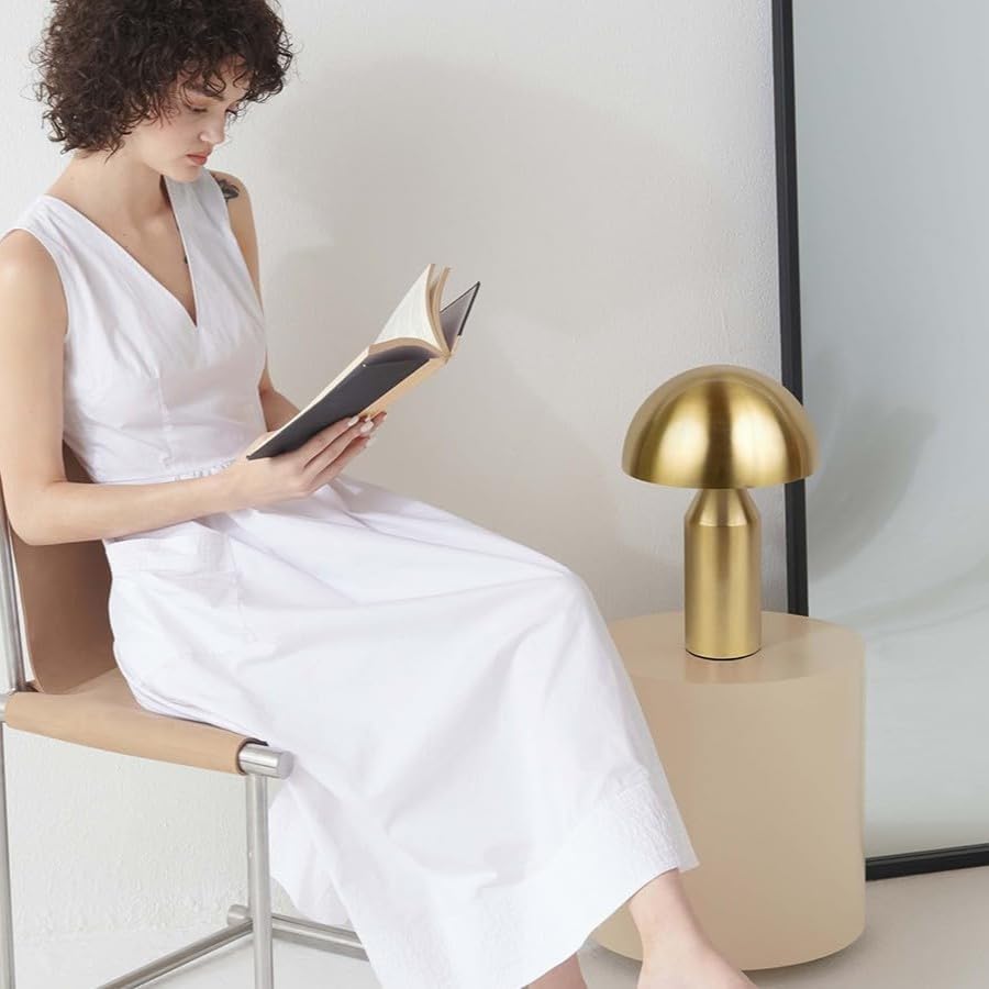 Brightech Venus Mushroom Table Lamp - Modern Lamp for Living Room, Bedroom Side/End Table - Dimmable, Unique Side Table LED Lamp Shade…