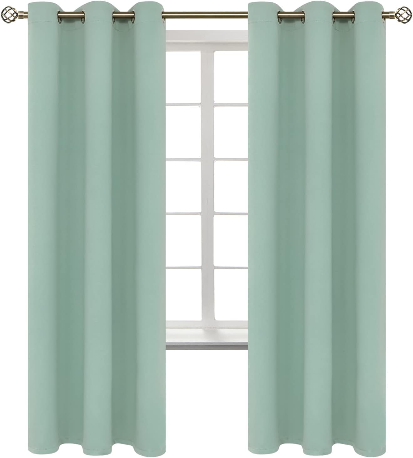 BGment Blackout Curtains - Grommet Thermal Insulated Room Darkening Bedroom and Living Room Curtains, Set of 2 Panels (42 x 72 Inch, Frosty…