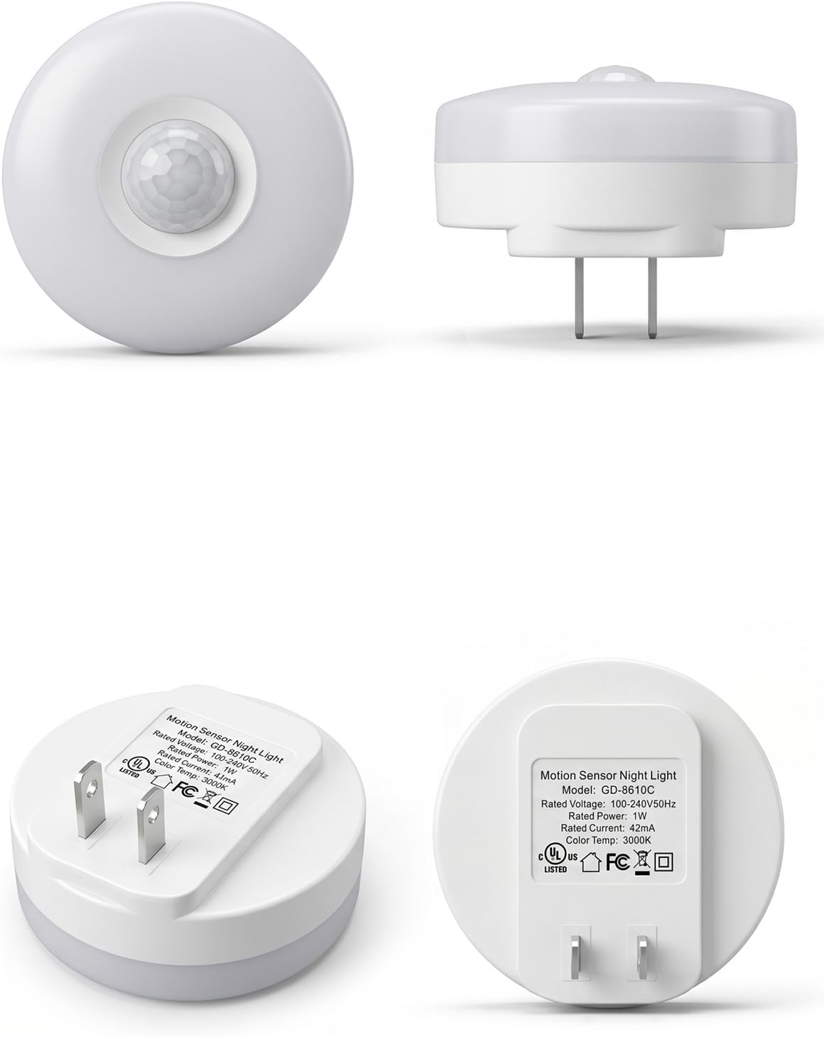 YELKO Motion Sensor Night Light - Plug-in 6000K Cool White Anti-Glare LED Nightlight, Ultra Bright Cozy Soft Glow Not Dazzling for…