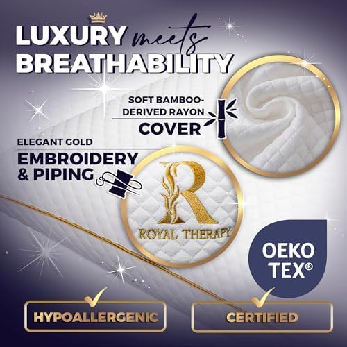 Royaltherapy Royal relaxation Queen Size Set of 2-Shredded Memory Foam Pillow–Adjustable Memory Foam Pillow for Sleeping, Firm Pillow for…