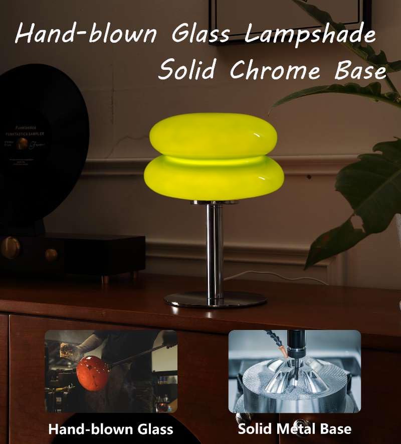 Glivpny Mushroom Lamp Table Lamp for Night Stands, Mid Century Modern Desk Lamps for Bedroom, Vintage Dimmable Bedside Small Cute Lamps…