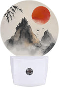 Chinese Landscape Painting Mountain Sunset Night Light Plug-in Sleep Lamp Led Dusk to Dawn Night Light for Bedroom