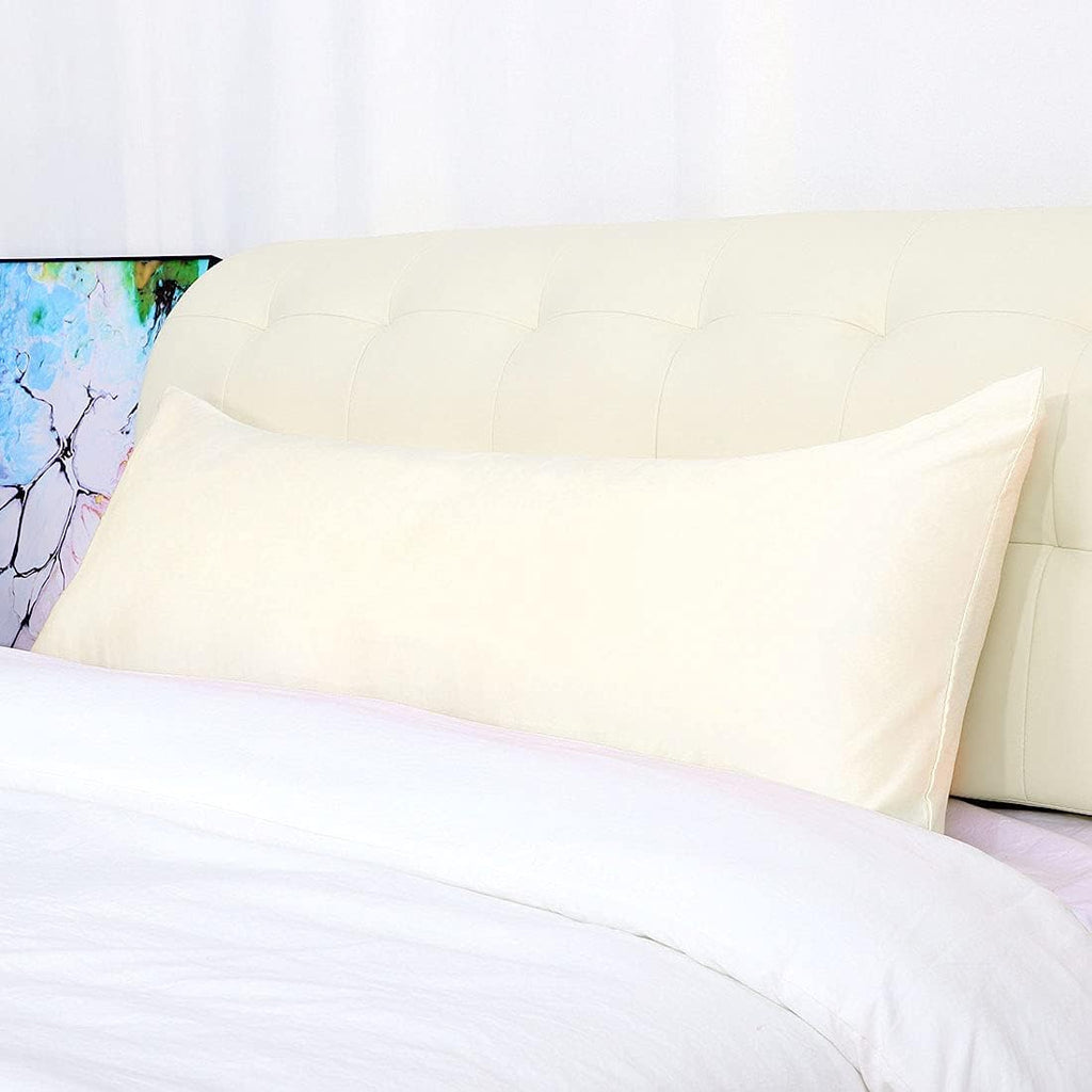 uxcell Body Pillow Cover 20x48 Inch Pearl White Silky Satin Body Pillowcases for Hair and Skin Luxury Cooling Soft Smooth Washable