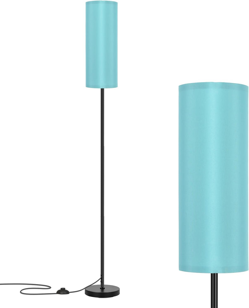 Fridekohome FRIDEKO HOME Floor Lamp with Turquoise Shade, Simple Design with Foot Pedal Switch, Small Tall Lamps for Living Room Bedroom, C…