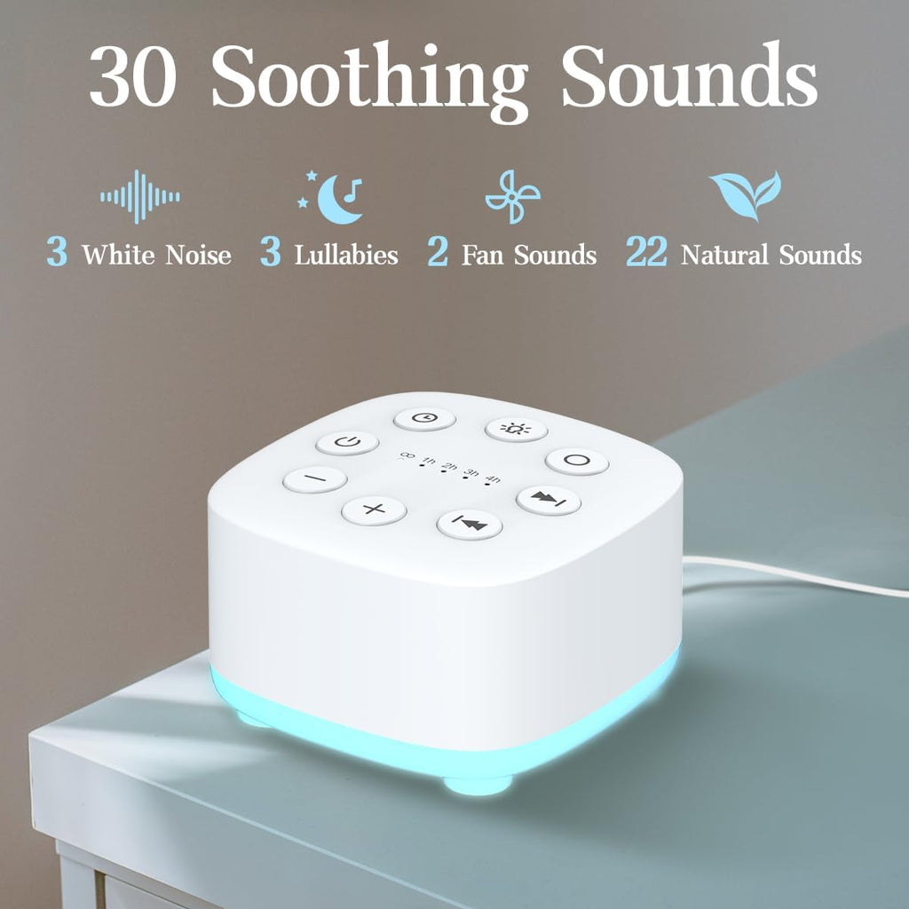 Meditation White Noise Sound Machine 30 Soothing Sounds with 32 Volume Control 12 Night Light 5 Timers Portable Sleep Machine for Travel Po…