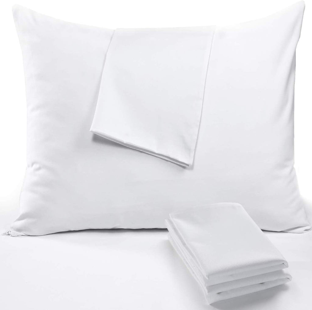 NiagaraSleepSolution Niagara 4 Pack Pillow Protectors Standard 20x26 Inches Ultra Fresh Treated 100% Cotton Non Crinkle Quiet…