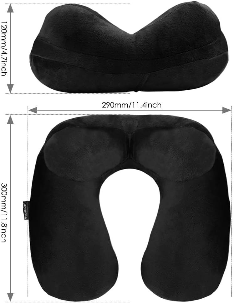 Inflatable Travel Pillow, Soft Velvet Inflatable Neck Pillow for Traveling, Airplanes, Train, Car, Office with Compact Bag, Breathable…