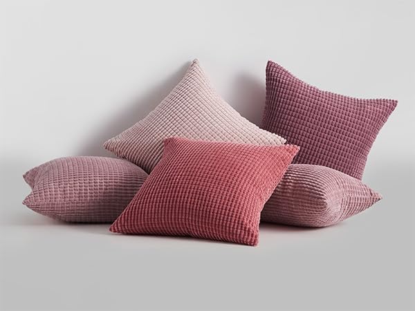 Topfinel 4 Packs Pink Decorative Throw Pillow Covers 24x24 Inch for Living Room Couch Bed Sofa, Boho Western Farmhouse Home Decor, Square S…