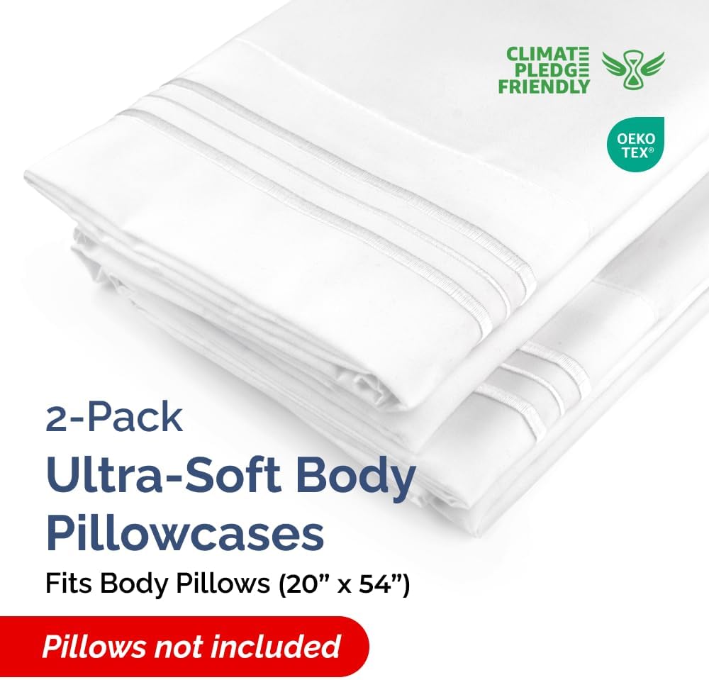 Body Pillowcases Set of 2-20x54 Long Body Pillow Case - Soft Body Pillow Cover for Sleeping & Side Sleepers - Comfy, Breathable, Wrinkle…