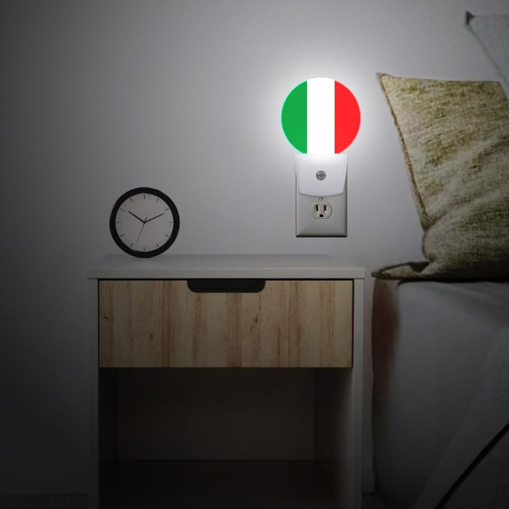 Italy Flag Night Light Auto Sensor Led Dusk to Dawn Lamp Home Decor for Men Women