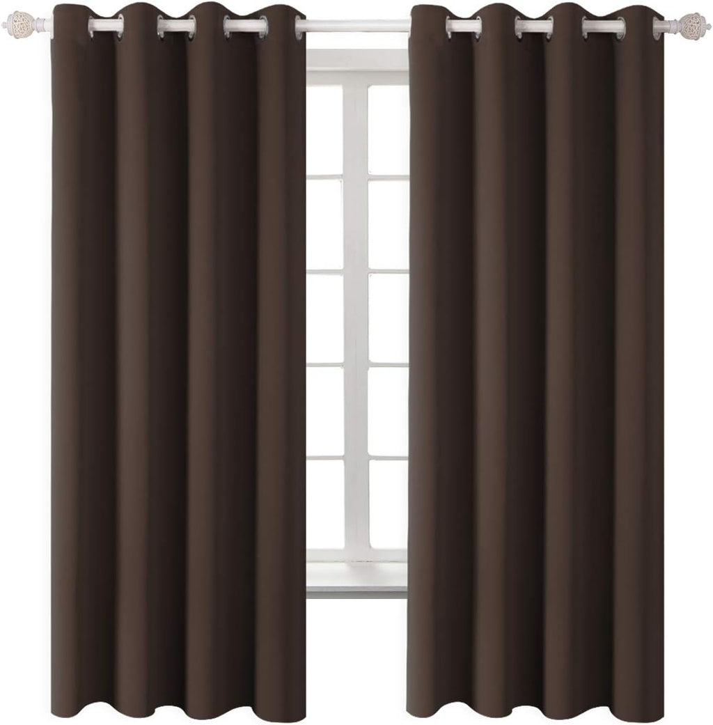 BGment Blackout Curtains for Bedroom - Grommet Thermal Insulated Room Darkening Curtains for Living Room, Set of 2 Panels (52 x 72 Inch, Br…