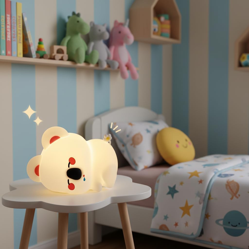 Koala Night Light for Nursery - Soft Squishy Dimmable Baby Night Lamp, Rechargeable Touch Control with Timer, Soft Silicone Breastfeeding…