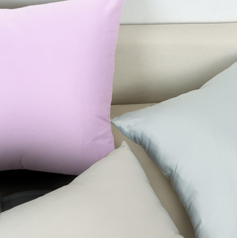 TREELY Lavender 18x18 Pillow Cover, Satin Decorative Throw Pillow Covers for Couch, Sofa, Bedroom, 2 Pack Euro Square Pillowcases with Zipper