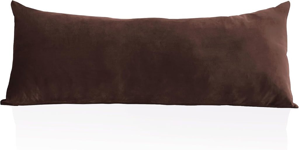StangH Brown Velvet Body Pillow Cover 20x54 Inches, Super Soft Cozy Luxury Fuzzy Flannel Long Pillowcase with Zipper, Decorative Pillow Cas…