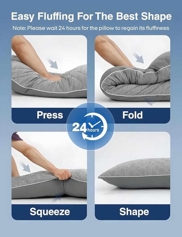 Zonli Cooling Body Pillow for Adults Side Sleeper & Pregnancy - Memory Foam Insert Long Body Pillow 20 x 54 Inch with Washable Pillowcase,…